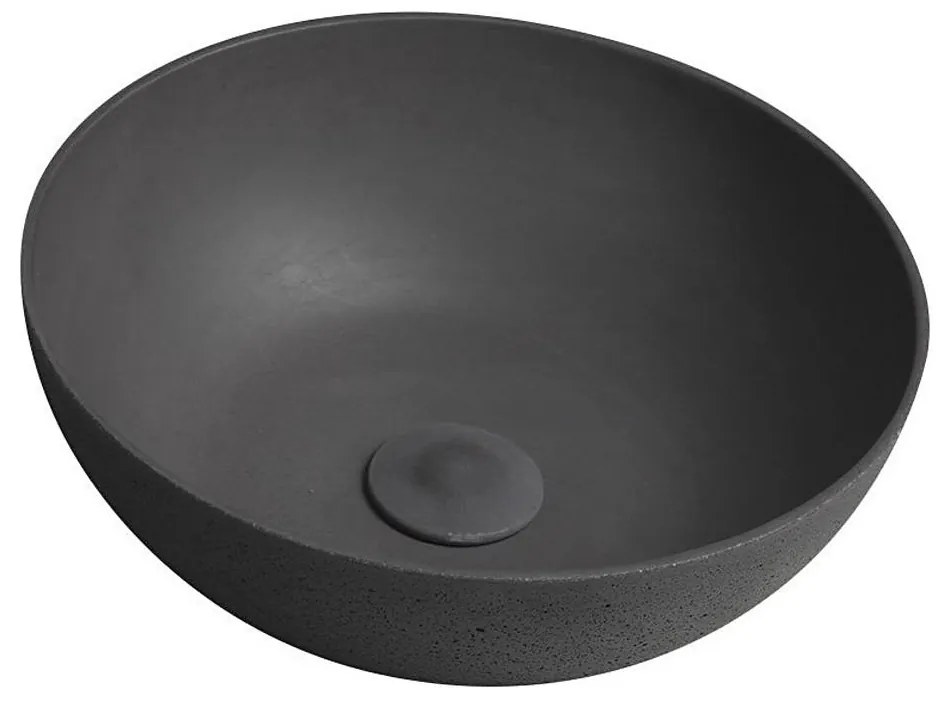 Sapho - Umywalka nablatowa FORMIGO śr. 39 cm beton/antracyt