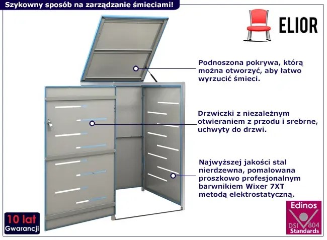 Niebieska osłona na śmietnik ogrodowy C6-A36