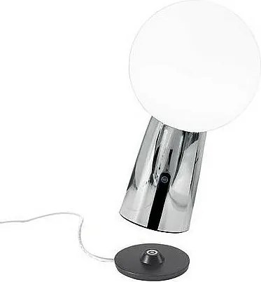 Lampa stołowa Olimpia Pro w polerowanym chromie, akumulatorowa i ściemnialna