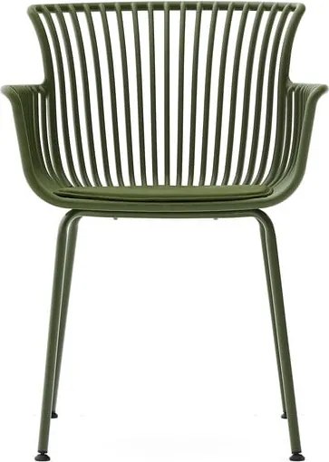 Ciemnozielone metalowe krzesło ogrodowe Surpika – Kave Home