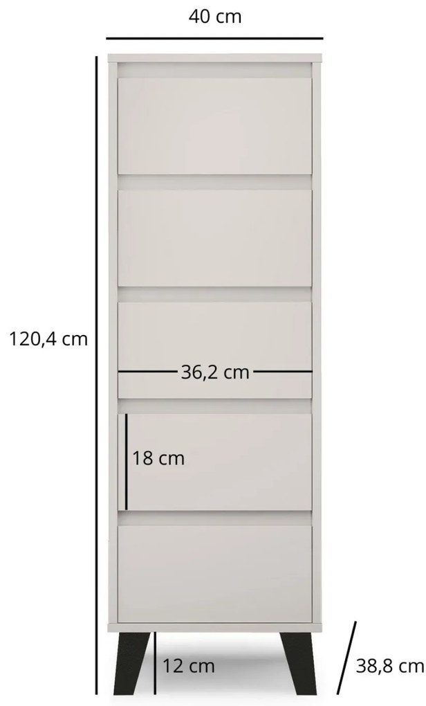 Komoda z Szufladami do Salonu BORVO 40 cm Kaszmir Nowoczesna