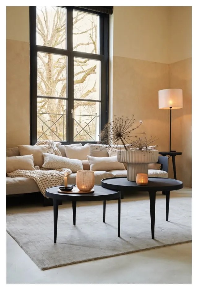 Czarne okrągłe stoliki zestaw 2 szt. ø 75 cm Tobias – Light &amp; Living