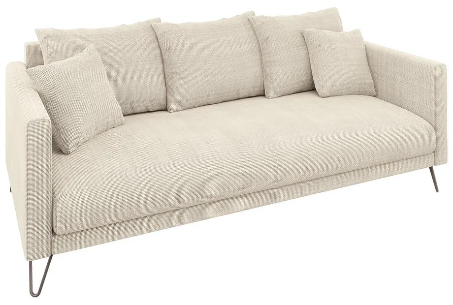 Kremowa sofa z tkaniny szenilowej 200 cm Freya – Ropez