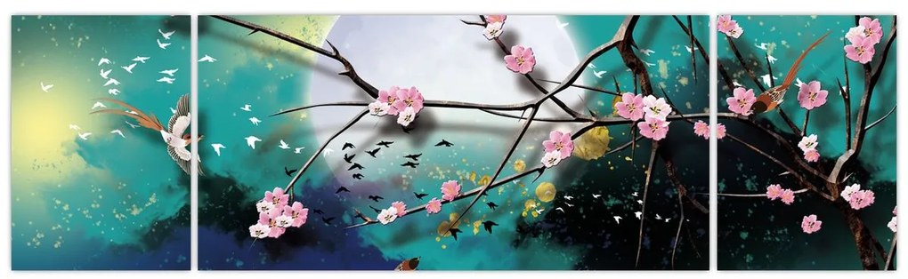 Obraz - Drzewo, grafika (170x50 cm)