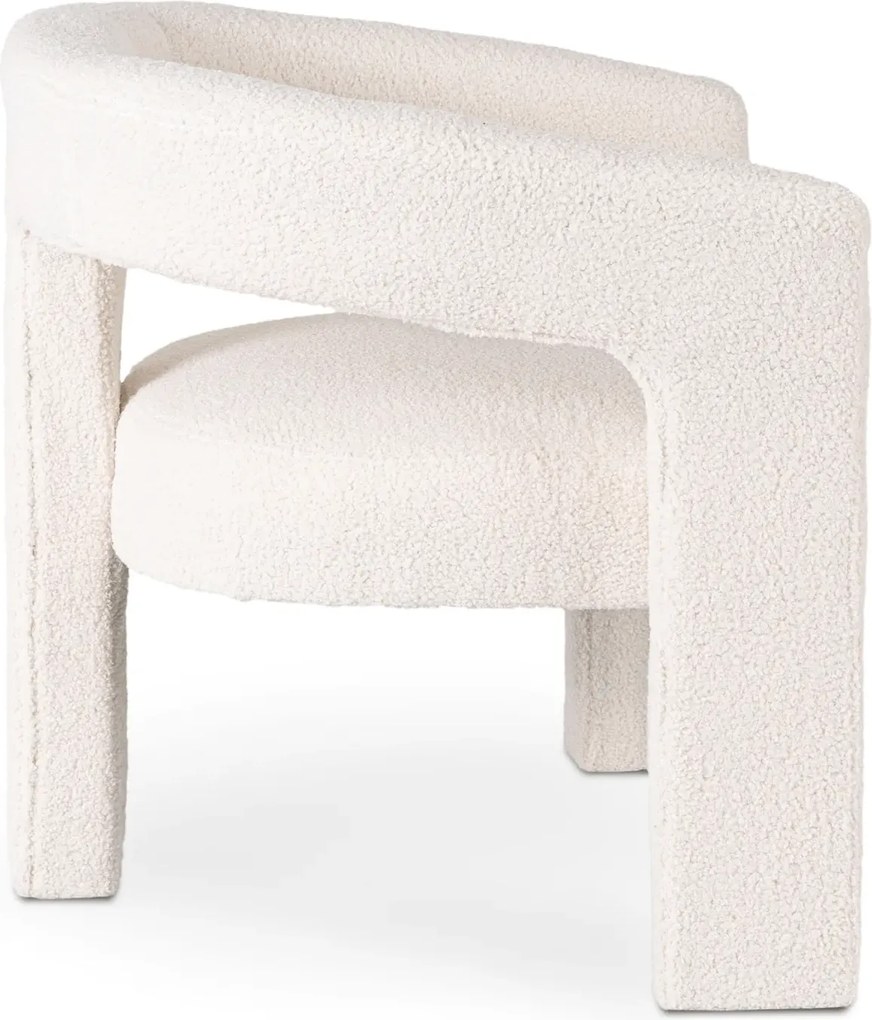 Kremowy fotel nowoczesny boucle S4-P23