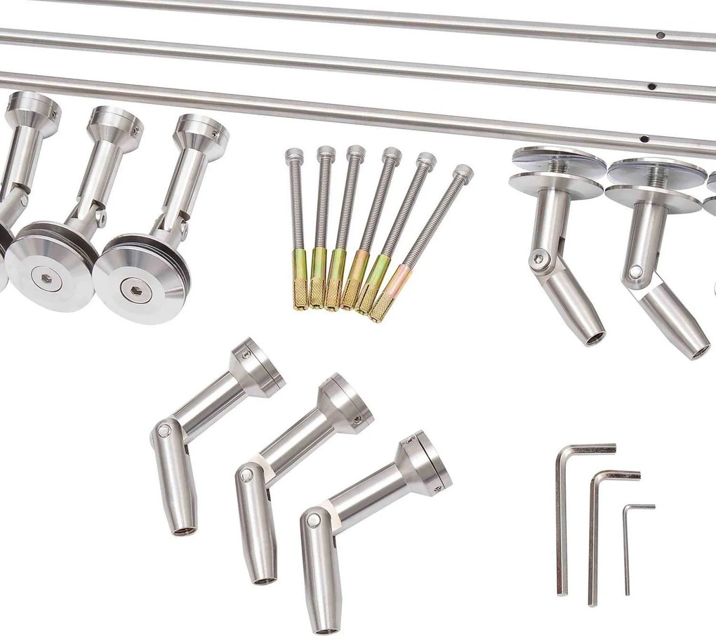 HOMCOM Nowoczesny Daszek nad Drzwi ze Szkła Hartowanego i Stali Nierdzewnej 200x90cm