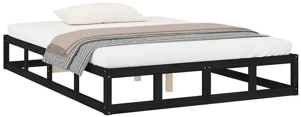 Czarne łóżko z litego drewna 120x200 T9-T92