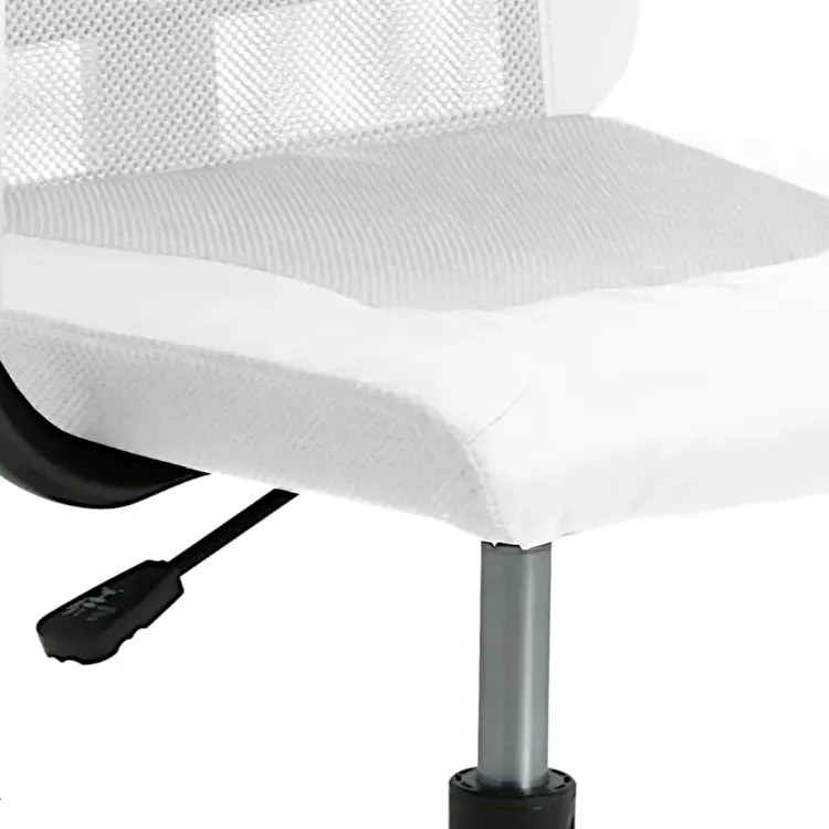 Białe krzesło biurowe ergonomiczne z ekoskóry - Elgo 4X