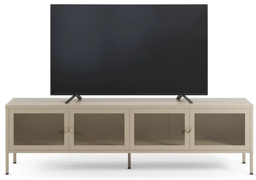 Kremowa metalowa szafka pod TV 160x50x35 cm Fayna – Marckeric