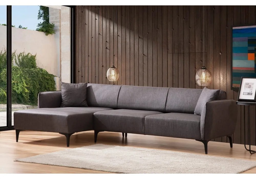 Ciemnoszara sofa narożna Belissimo, narożnik lewy – Balcab Home