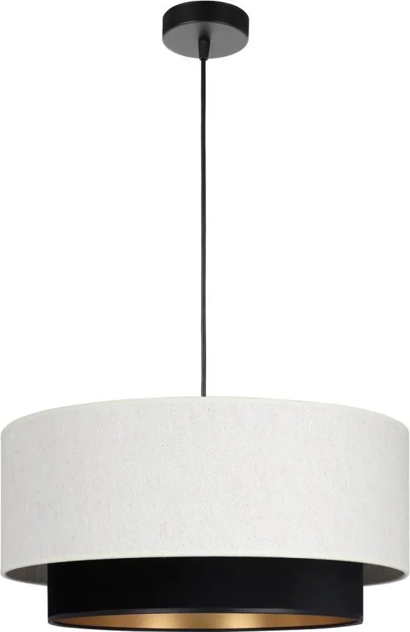 Żyrandol na lince NATIA 1xE27/60W/230V śr. 45 cm biały/czarny