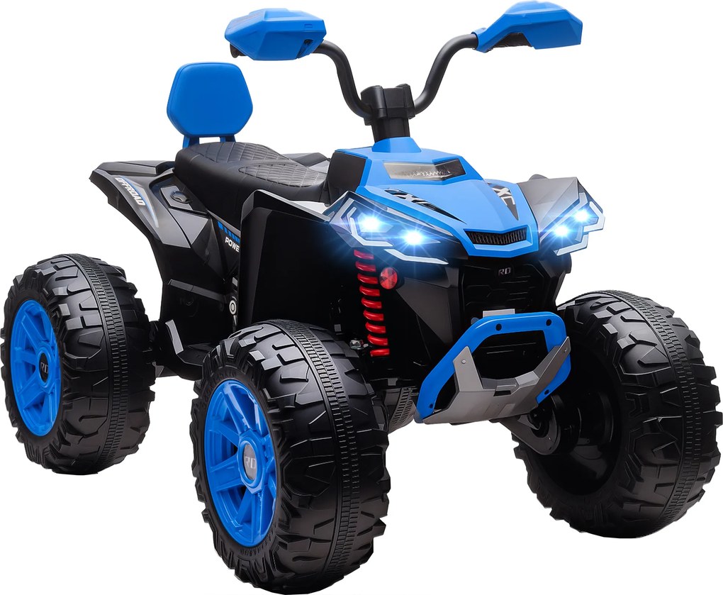 AIYAPLAY Elektryczny quad dla dzieci, pojazd 24V z 4 kołami, reflektory, port USB, funkcja MP3, 6,5 km/h, 3-8 lat