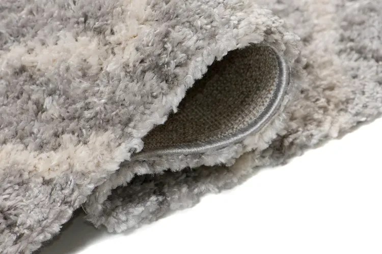 Szary dywan z długim włosiem w stylu skandynawskim H1-C40