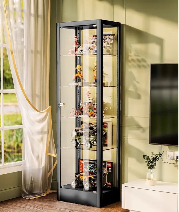 Witryna szklana, 1800 × 400 × 400 mm, czarna