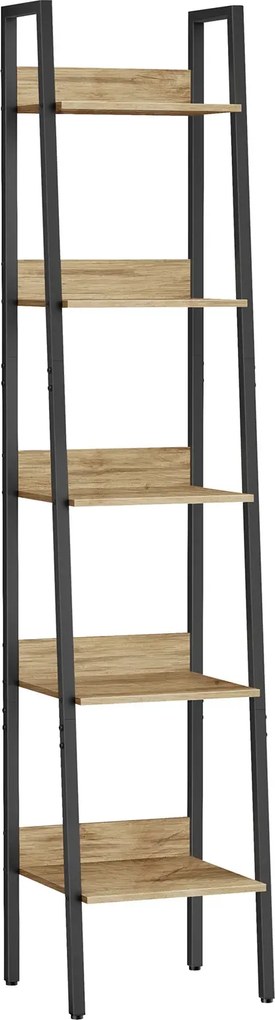 Wąski industrialny regał metalowy dąb artisan T0-B95