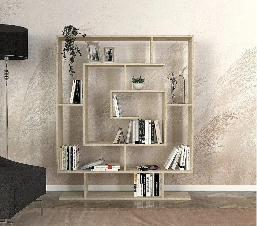 Półka meblowa – 124,8 x 149,4 x 22 cm – Trawertyn – Melamina