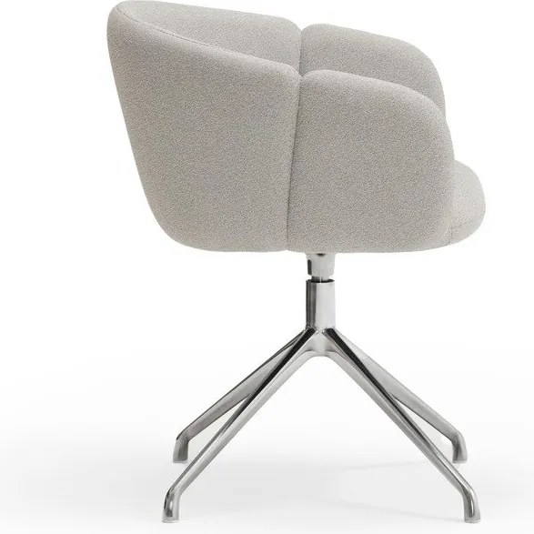 Jasnoszary tapicerowany fotel jadalniany z podłokietnikami Add – Teulat