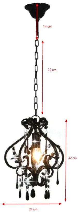 Czarna lampa sufitowa z koralikami - EX168-Belisa