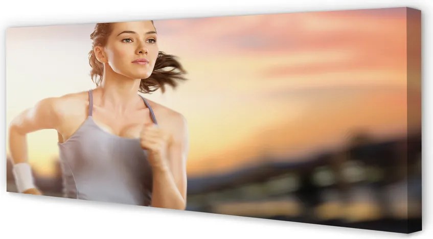 Duży obraz na płótnie Kobieta na Tle Nieba