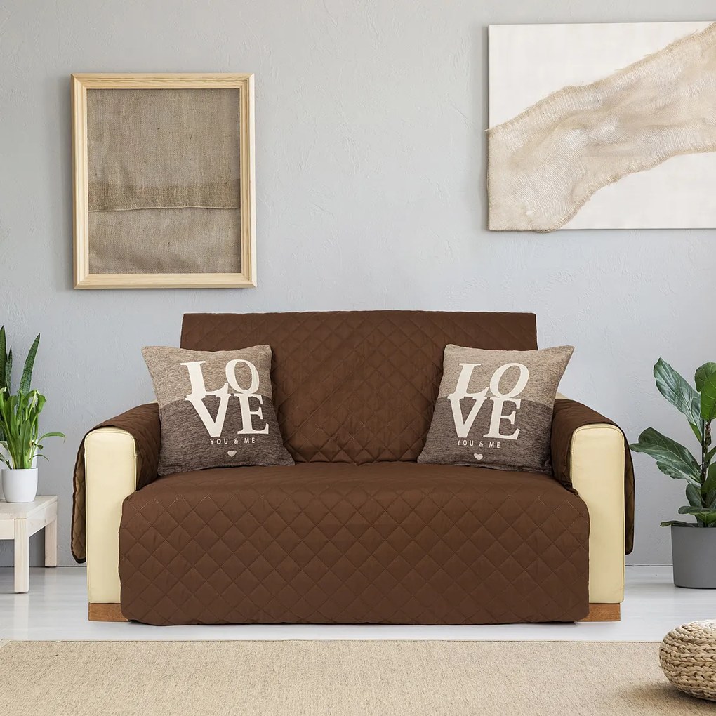 4Home Narzuta na sofę Doubleface brązowy/beżowy, 180 x 220 cm