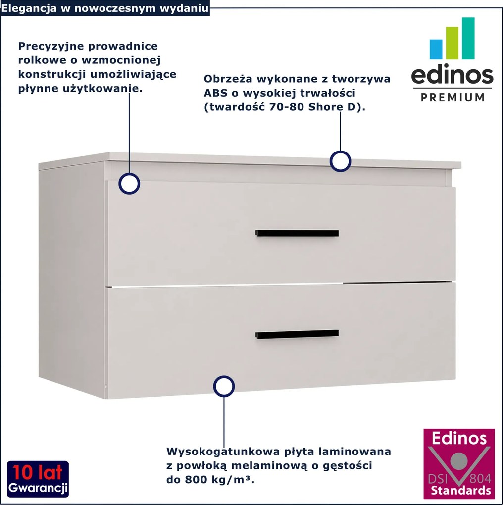 Podwieszana szafka pod umywalkę nablatową kaszmir 80 cm L7-P89
