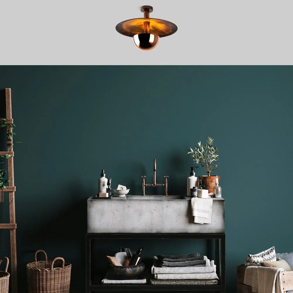 Lampa wisząca w kolorze miedzi z metalowym kloszem ø 48 cm Kurt – Opviq lights