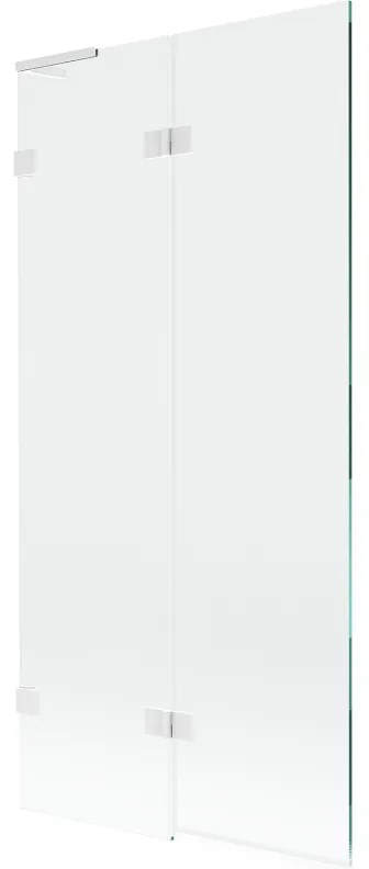 Mexen Lunar L parawan nawannowy 2-skrzydłowy lewy 90 x 150 cm, transparent, biały - 897L-090-100-20-00-L