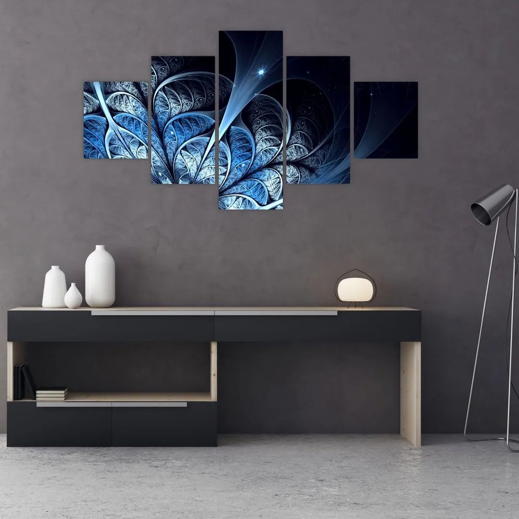 Obraz ciemnoniebieskiego kwiatu (125x70 cm)