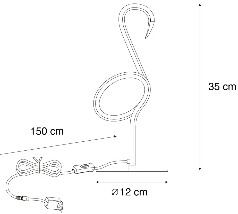 Designerska Lampa Stołowa Czarna z LED - IngoDesignerski Oswietlenie wewnetrzne