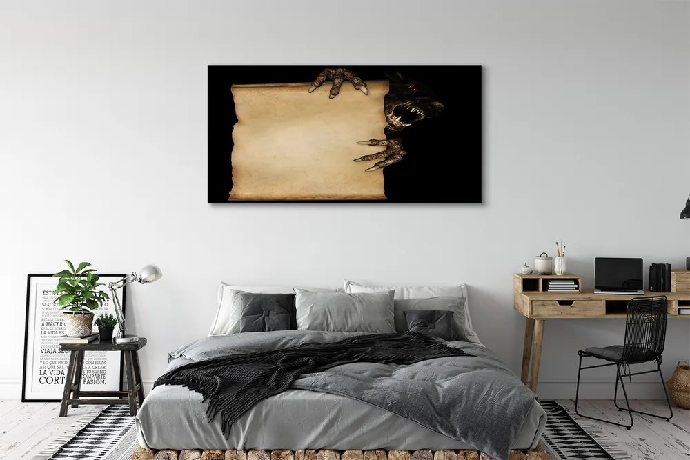 Obraz canvas na ścianę Kartka ze Straszną Postacią