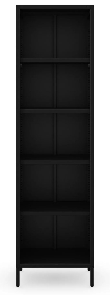 Regał płytki otwarty na książki na nóżkach czarny, 500x1800x350 mm: MARIO Modern