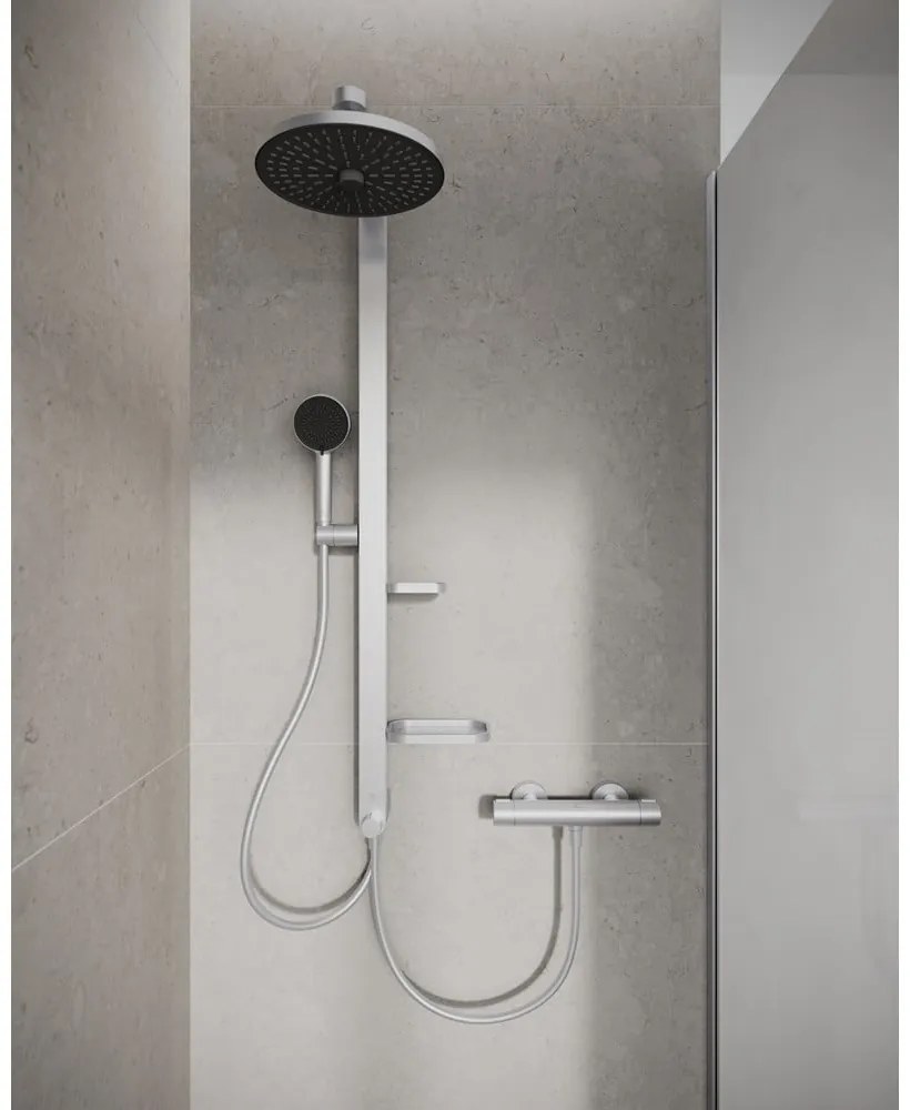 Metalowy zestaw prysznicowy w kolorze matowego srebra 110 cm ALU+ – Ideal Standard