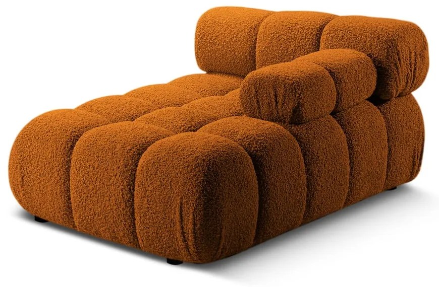 Pomarańczowy moduł sofy z materiału bouclé (prawostronny) Bellis – Micadoni Home