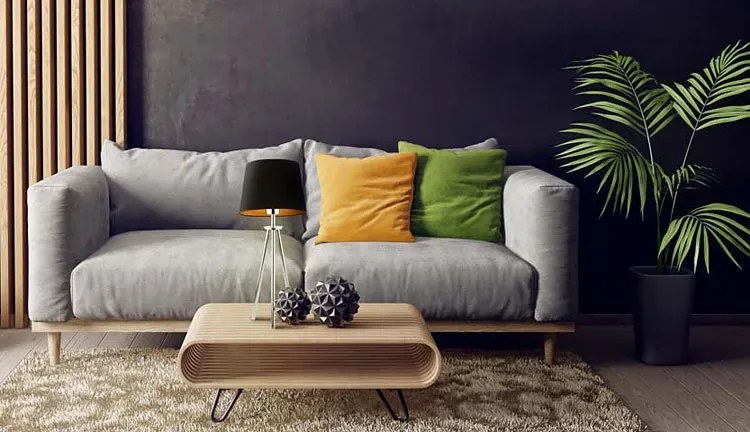 Lampa ze stożkowym abażurem na srebrnym stelażu - K0-W42