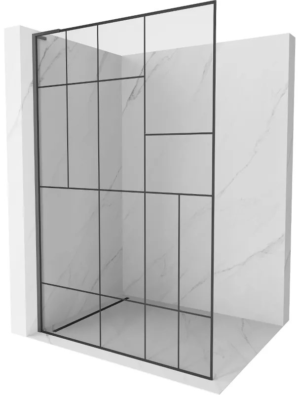 Mexen Kioto L ścianka prysznicowa Walk-in 70 x 200 cm, czarny wzór, gun metal - 800-070-103-95-78