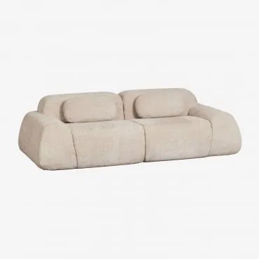 Sofa Modułowy 2-częściowy Z Tkaniny Chenilla Pakowany Próżniowo Merida Gruba Tkanina Typu Chenille W Kolorze Beżowym Tapioca - Sklum