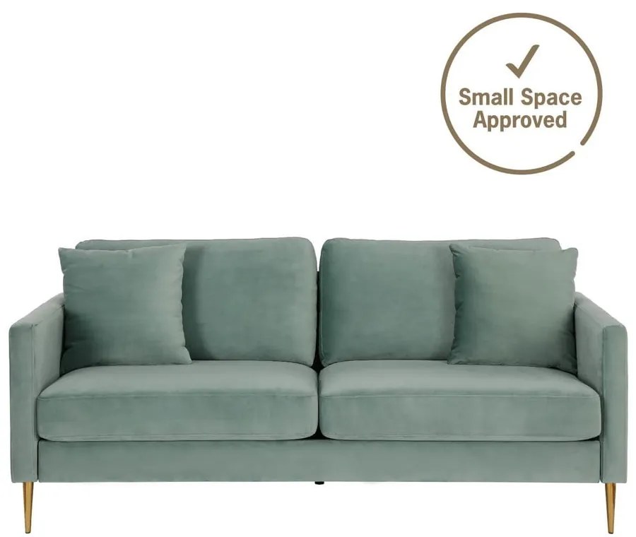 Turkusowa aksamitna sofa CosmoLiving by Cosmopolitan Highland