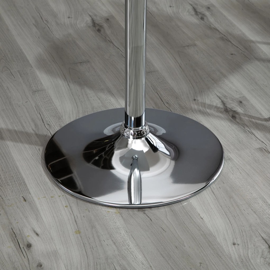 HOMCOM Regulowany stół barowy, obrotowy o 360°, nogi odporne na zarysowania, stabilna metalowa podstawa, Biały