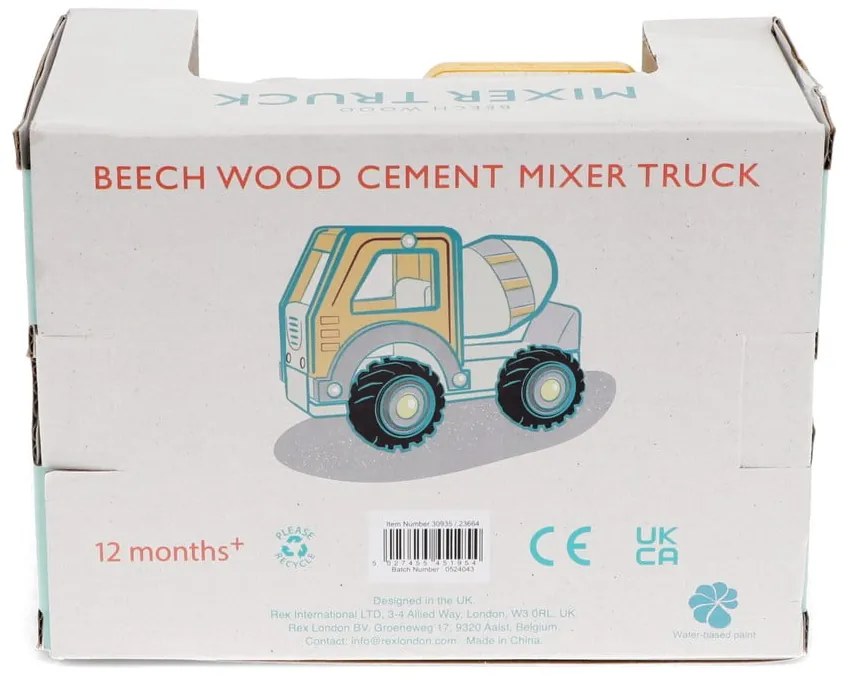 Drewniane auto zabawkowe Cement Mixer – Rex London