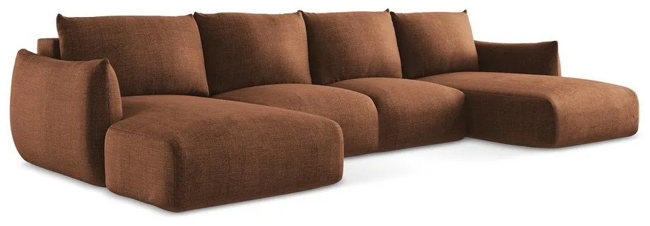 Rozkładany narożnik (w kształcie litery U) w kolorze terakoty Leila – Makamii