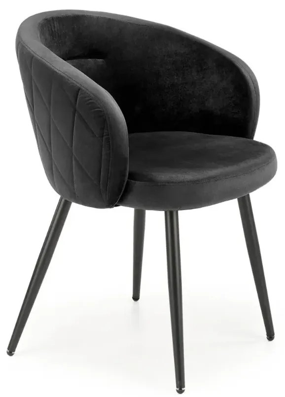 Krzesło tapicerowane K430 VELVET czarne HALMAR