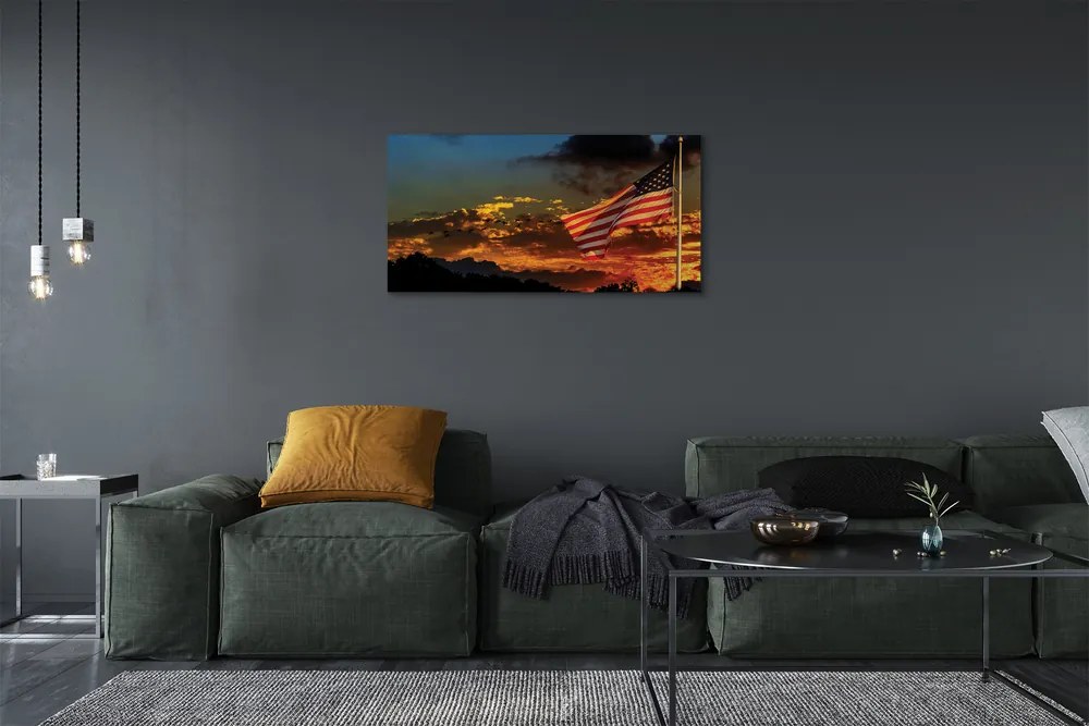 Fotoobraz na płótnie Amerykańska Flaga