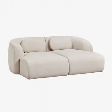 Sofa Modułowy Z Szezlongiem 2-częściowy Z Tkaniny Chenille Coquette Kremowo-beżowy Szenil - Sklum