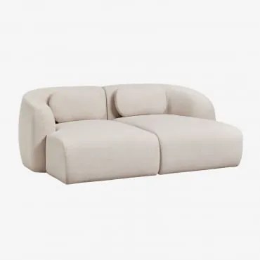 Sofa Modułowy Z Szezlongiem 2-częściowy Z Tkaniny Chenille Coquette Szenila Kremowy Beż - Sklum