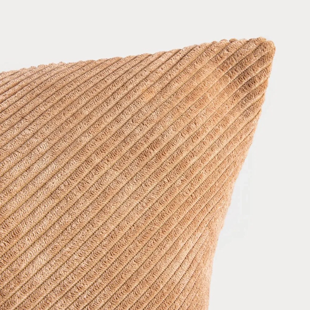 Poszewka dekoracyjna FALLERE ze sztruksowym wzorem taupe 45x45 cm HOMLA