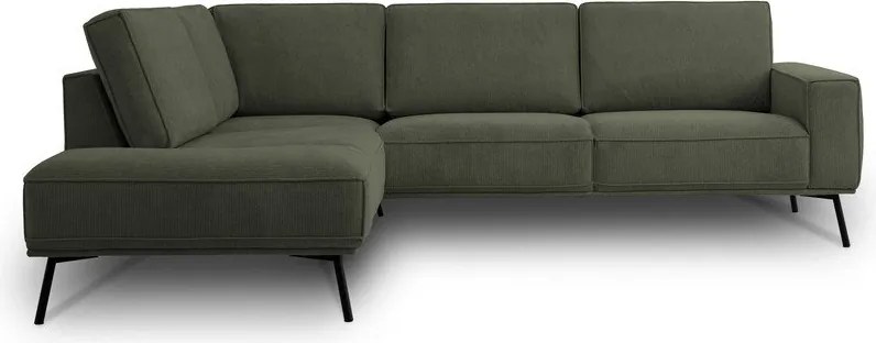 Ciemnozielony narożnik z tkaniny szenilowej (lewostronny/w kształcie litery L) Amsterdam – Scandic