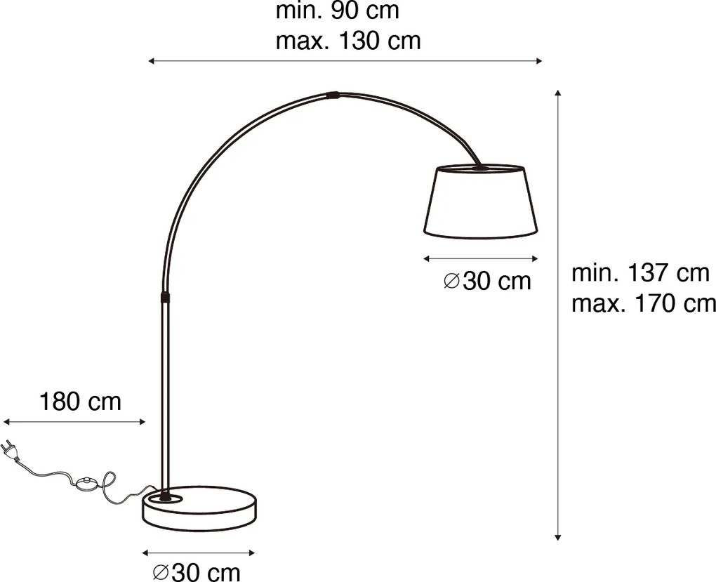 Inteligentna nowoczesna lampa łukowa czarna w tym Wifi A60 - Arc Basic