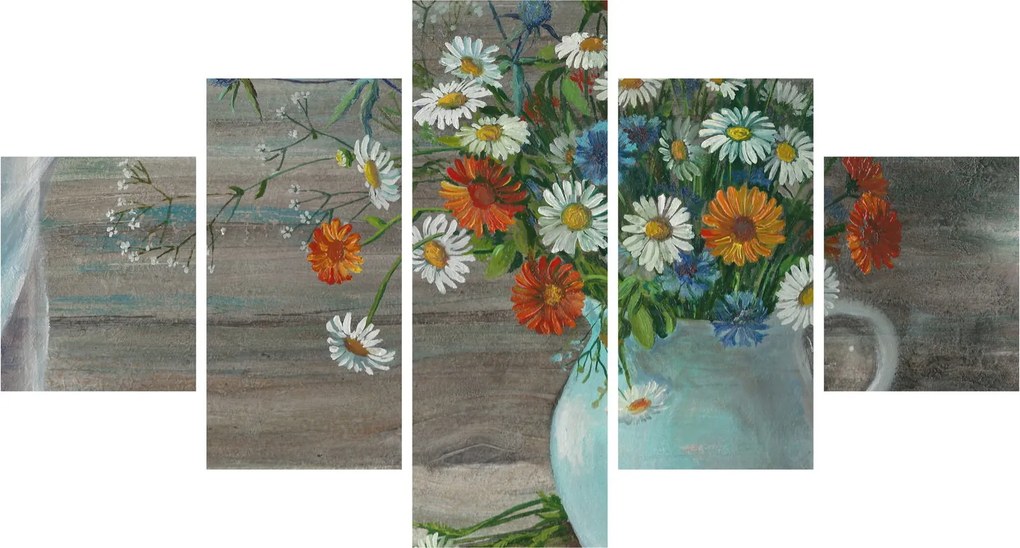 Obraz - Kwiaty polne, obraz olejny (125x70 cm)
