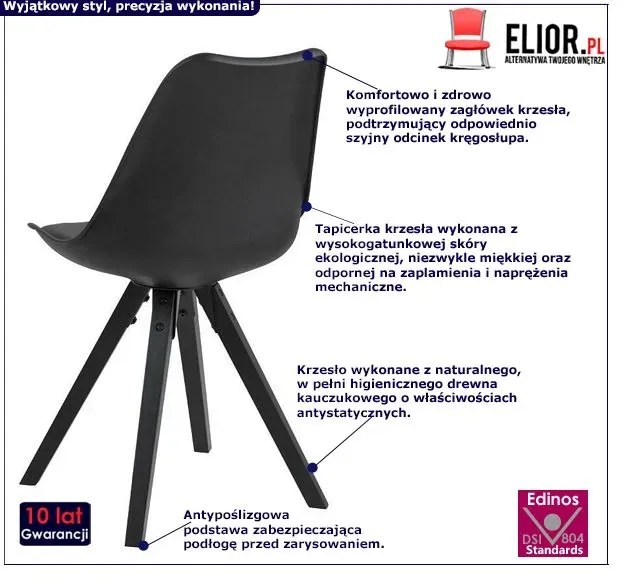 Czarne krzesło tapicerowane F6-L59