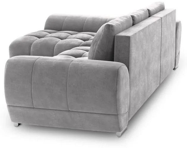 Jasnoszary rozkładany narożnik z aksamitnym obiciem Windsor &amp; Co Sofas Nuage, lewostronny